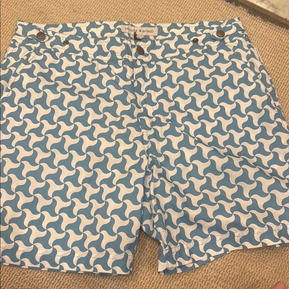 Blue and White Patterned Men's swimShorts
